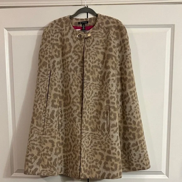 INC International Concepts Animal Print Cape Coat - Picture 10 of 10